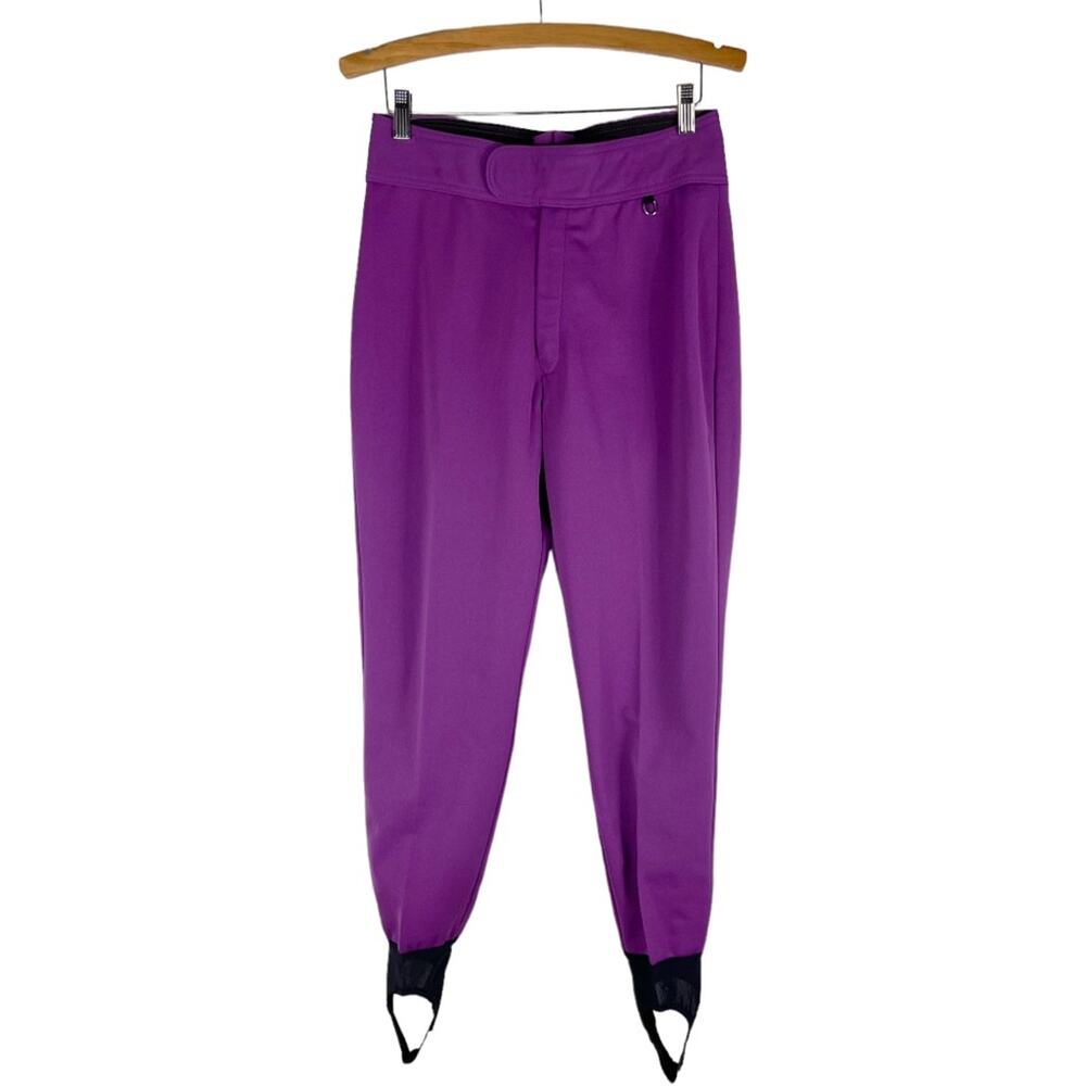Vintage Schoeller purple high waisted skiing snow stirrups snow pants 12
